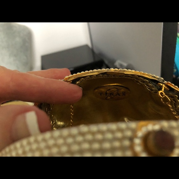 Pearl egg with amethyst clasp evening bag mint - Picture 12 of 12